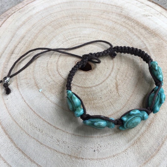 Turquoise turtle adjustable bracelet - Picture 2 of 4